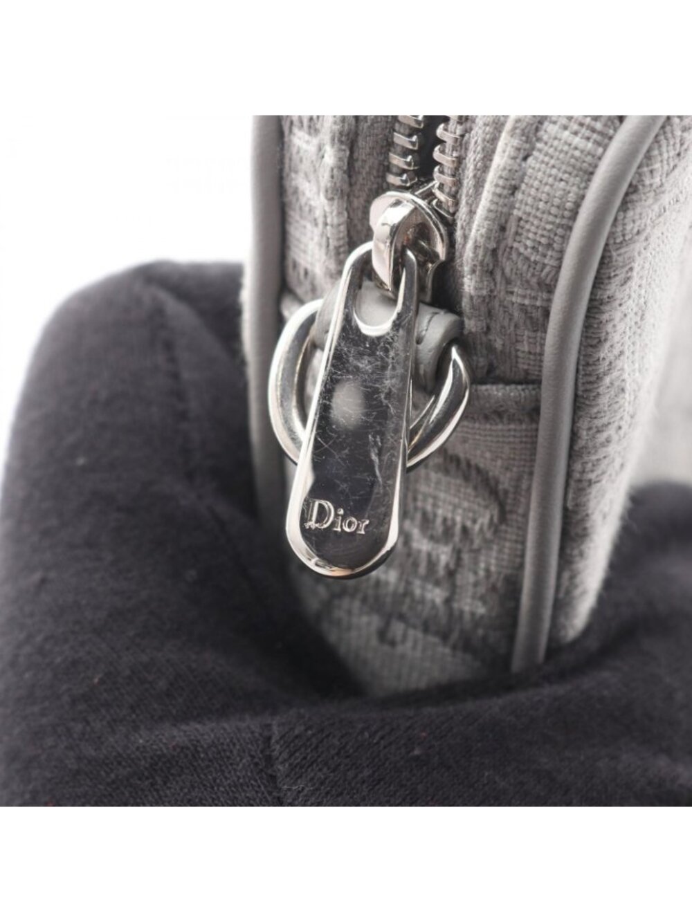 Dior Shoulder Bag Kids Multi Function Small White Oblique Gray Canvas - Picture 7 of 8